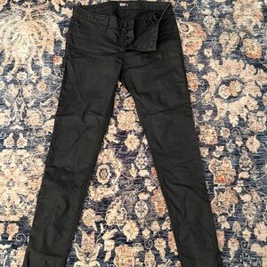 Hudson Black Leather ish 4 Button Front Jeans size 29